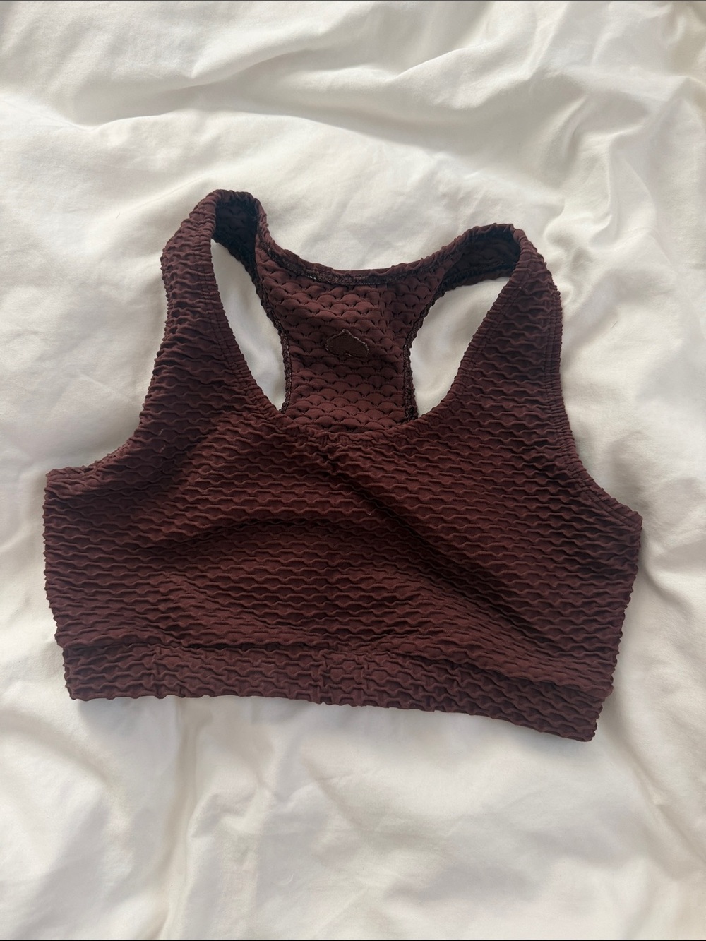 Booty by Brabants Textured Racerback Bralette - Chocolate Brown